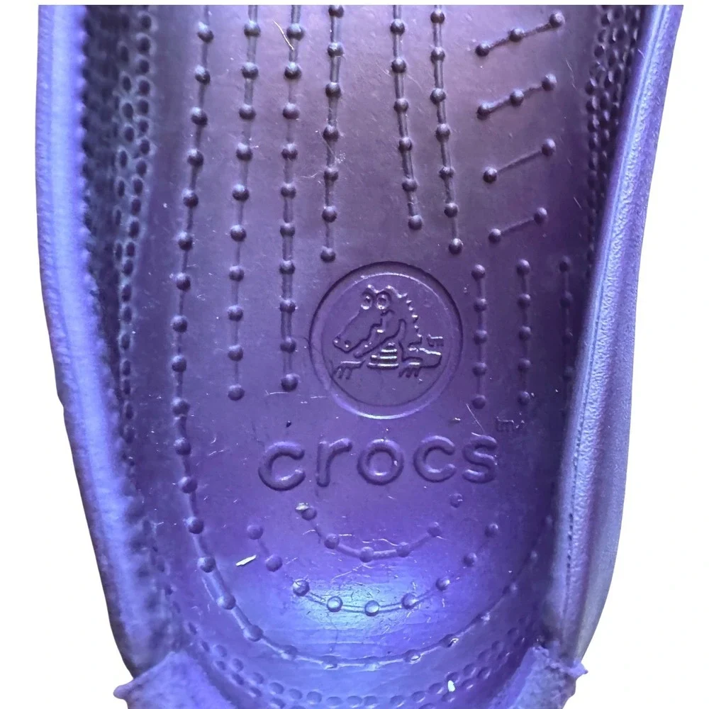 Crocs Mary Jane Purple Flats Comfort Casual Waterproof Slip On Shoes Womens 9